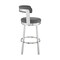 Armen Living Kobe 26" Counter Height Swivel Bar Stool in Brushed Stainless Steel Finish and Gray Faux Leather 721535761807 - alternate 8